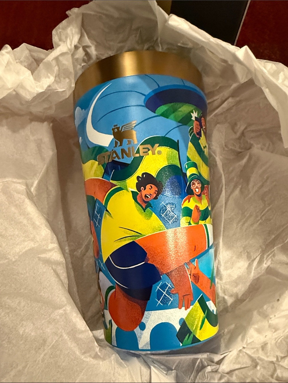 Stanley Colorful Print Futbol Tumbler Brazil 18 oz